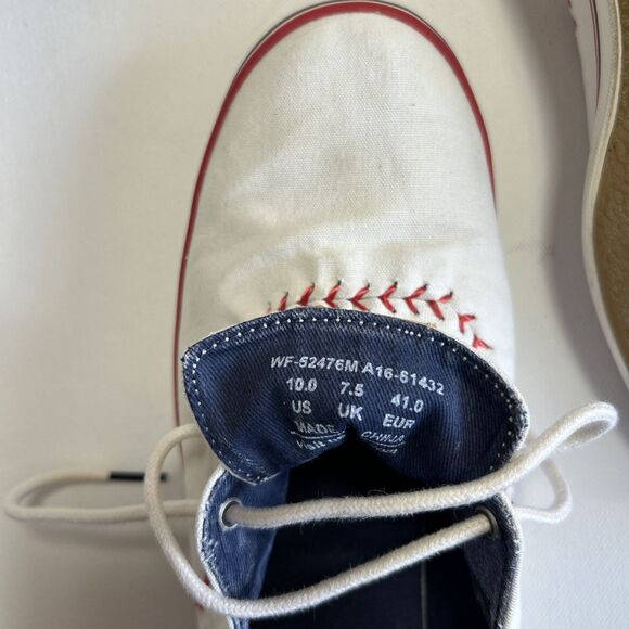 Keds Baseball Stitch Canvas Women's Size 10 Sneakers Shoes White Lace Up - Picture 8 of 10